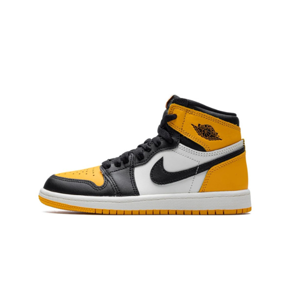 Youth Nike Air Jordans Retro 1 Taxi Yellow Toe Size 1.5Y 1.5 - Picture 3 of 12